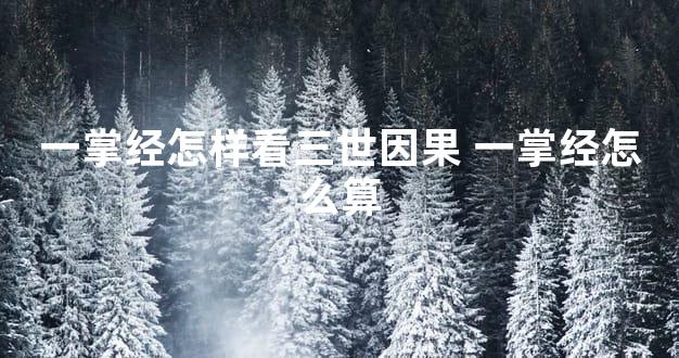 一掌经怎样看三世因果 一掌经怎么算
